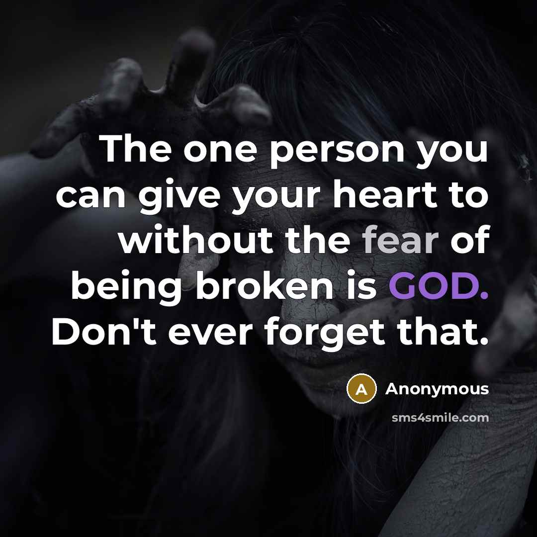 “The one person you can give your heart to without…” quote by Anonymous