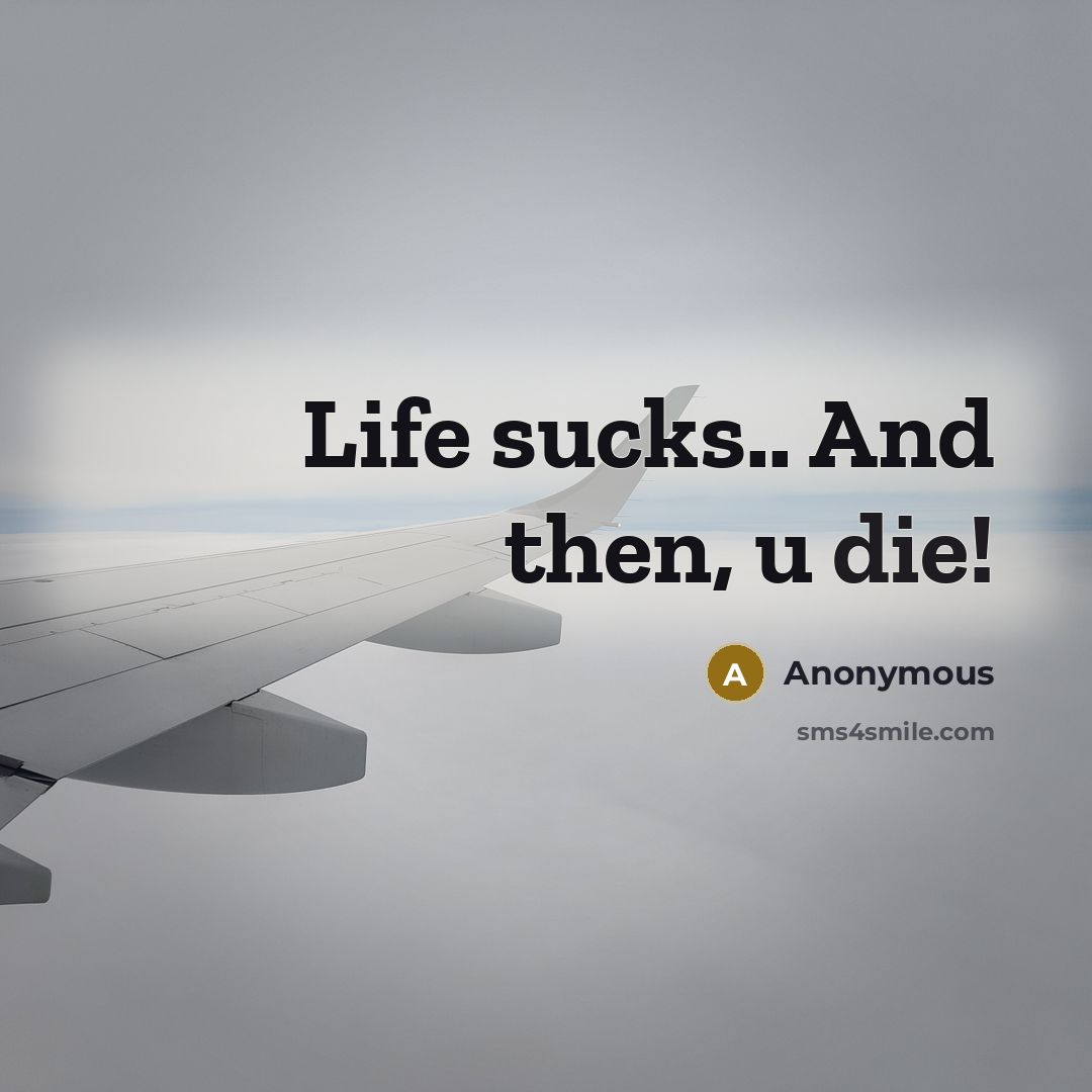 “Life sucks.. And then, u die!…” quote by Anonymous