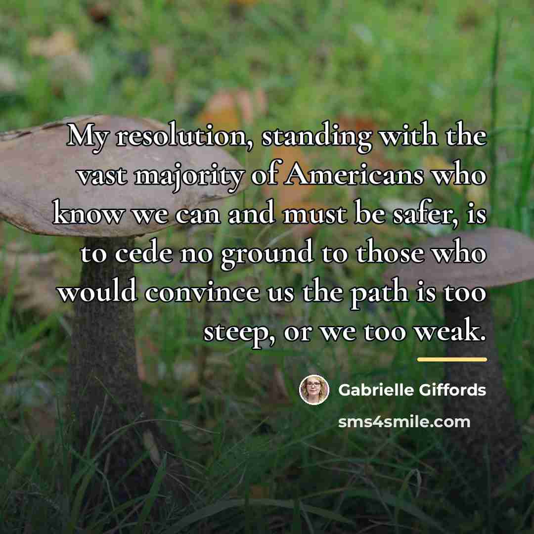 “My resolution, standing with the vast majority of Americans who…” quote by Gabrielle Giffords