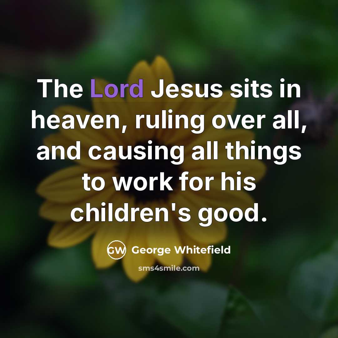 “The Lord Jesus sits in heaven, ruling over all, and…” quote by George Whitefield
