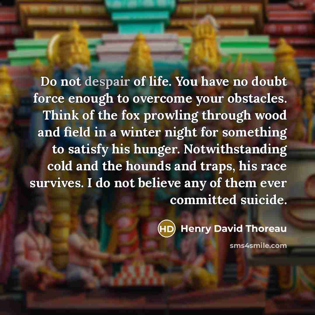“Do not despair of life. You have no doubt force…” quote by Henry David Thoreau