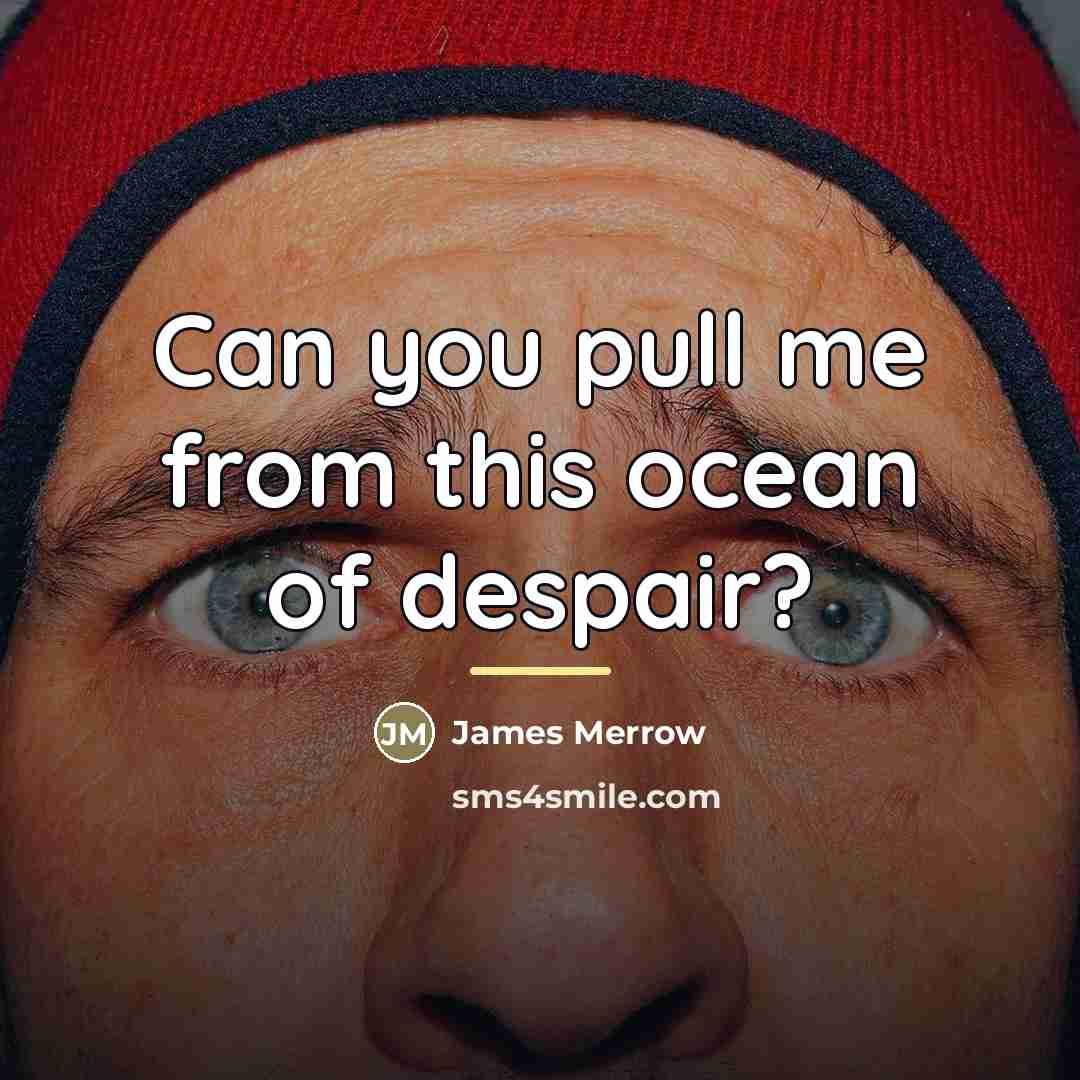 “Can you pull me from this ocean of despair?…” quote by James Merrow