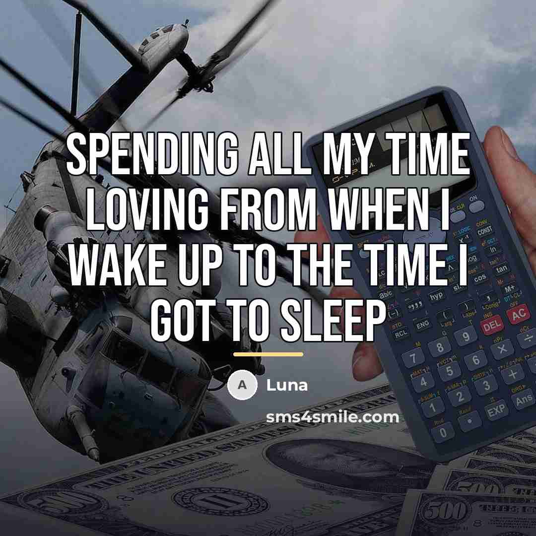 “Spending all my time loving from when I wake up…” quote by Luna