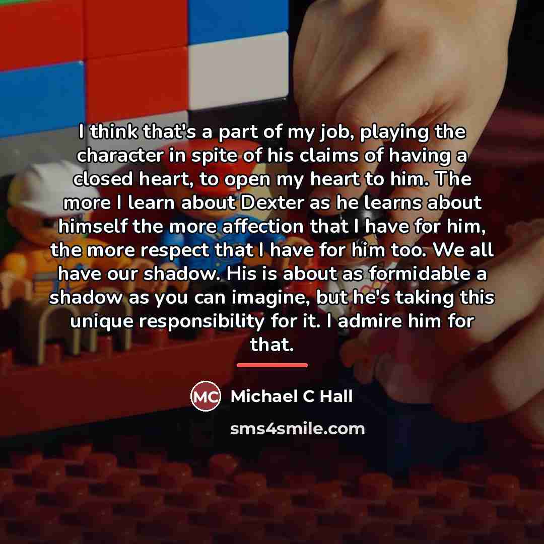 “I think that's a part of my job, playing the…” quote by Michael C Hall