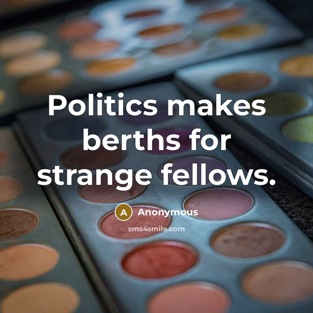 “Politics makes berths for strange fellows.…” quote by Anonymous