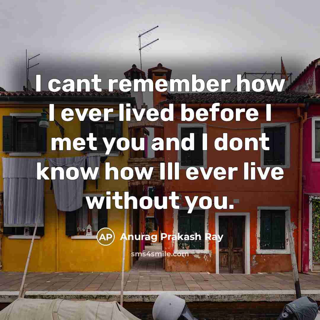 “I cant remember how I ever lived before I met…” quote by Anurag Prakash Ray