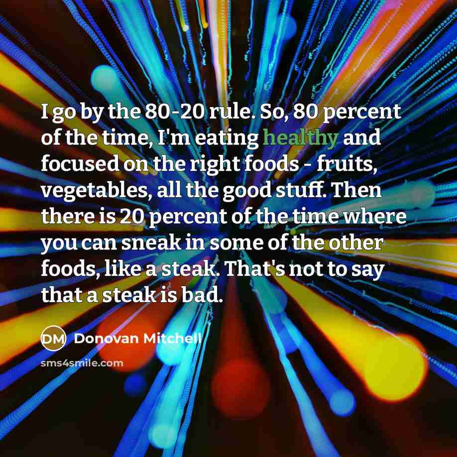 “I go by the 80-20 rule. So, 80 percent of…” quote by Donovan Mitchell