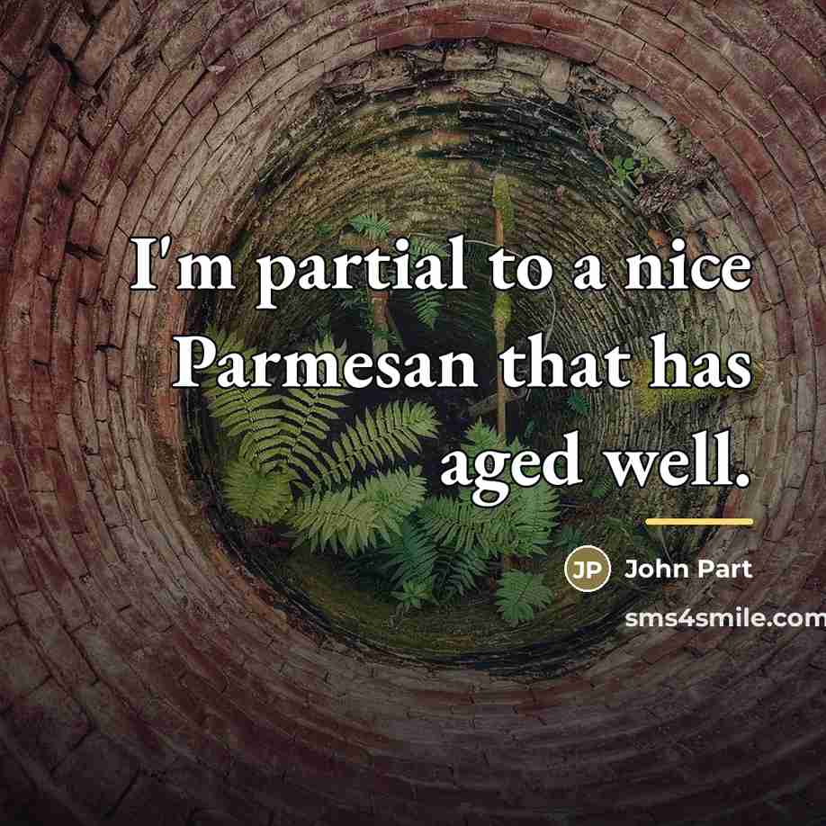 “I'm partial to a nice Parmesan that has aged well.…” quote by John Part