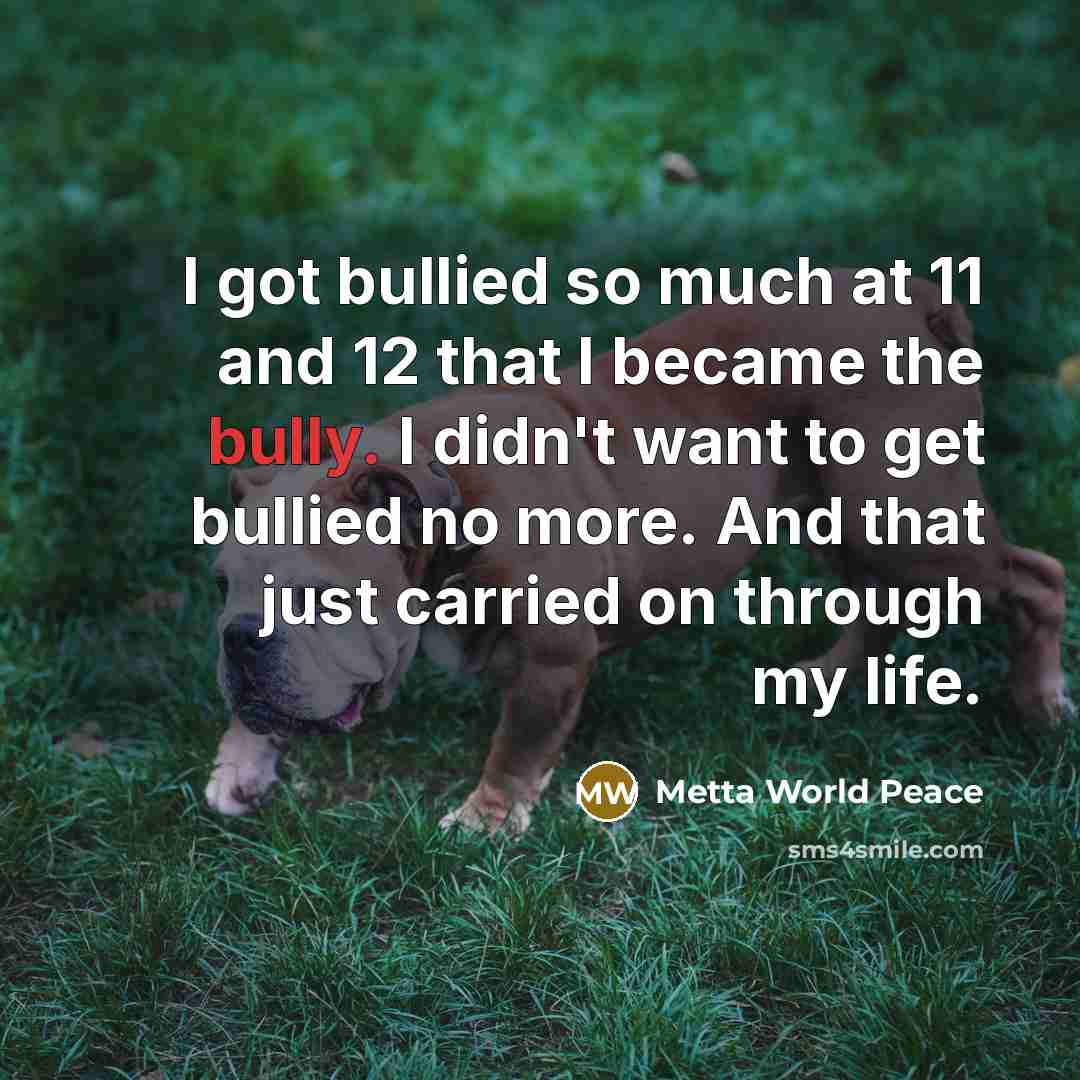 “I got bullied so much at 11 and 12 that…” quote by Metta World Peace