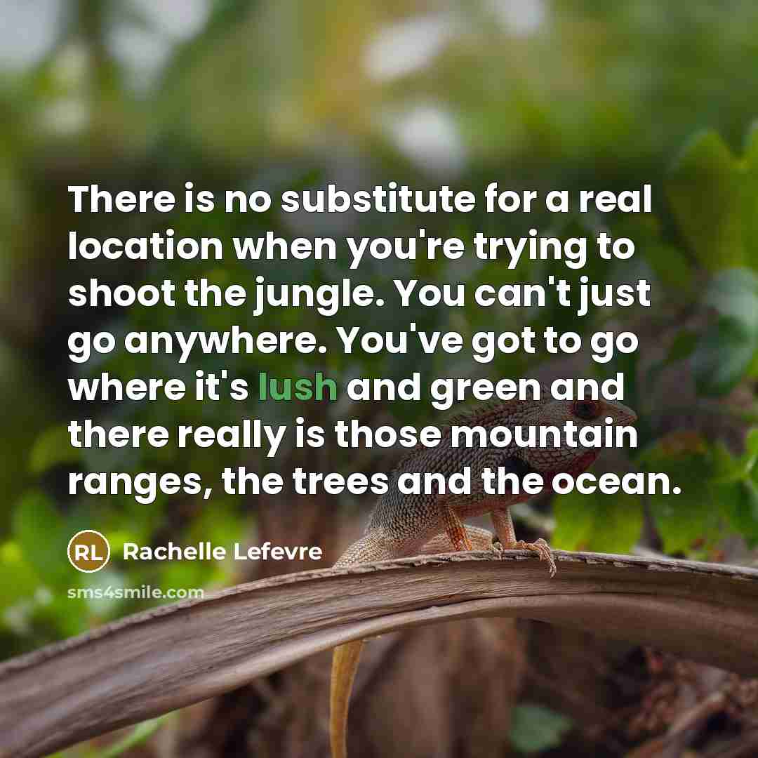 “There is no substitute for a real location when you're…” quote by Rachelle Lefevre