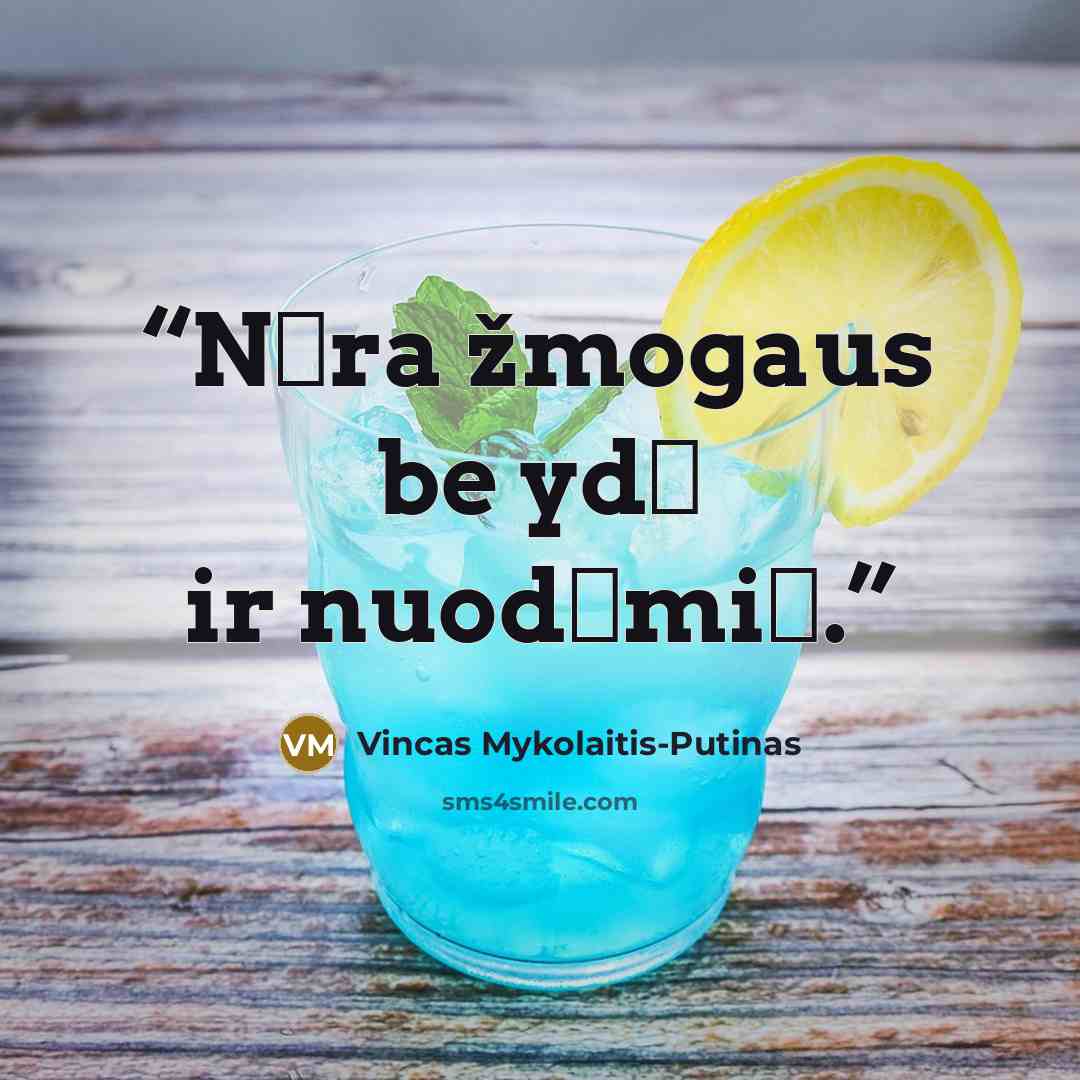 “Nėra žmogaus be ydų ir nuodėmių.” quote by Vincas Mykolaitis-Putinas