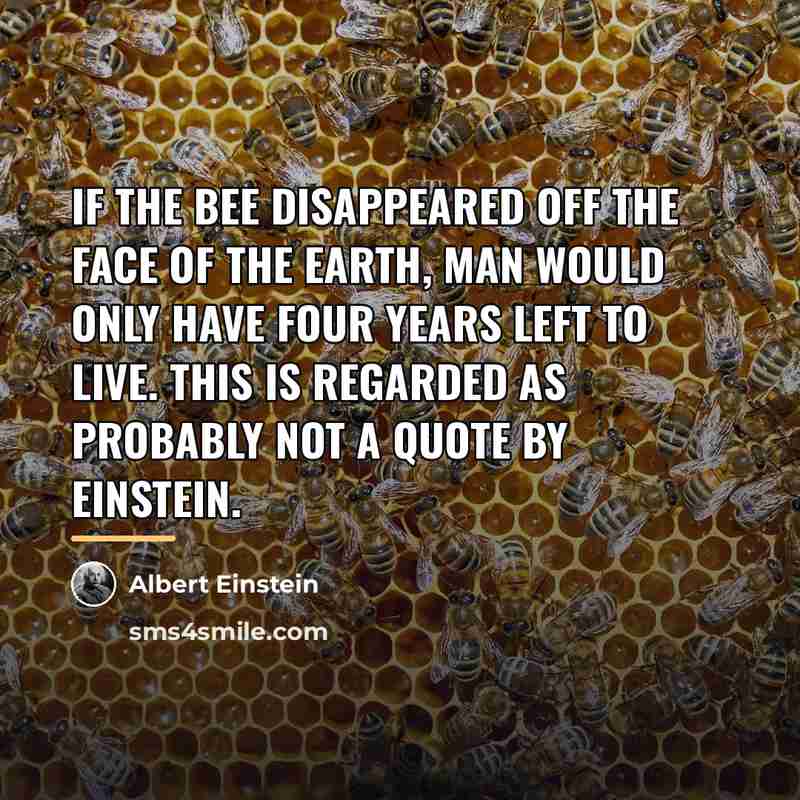 “If the bee disappeared off the face of the earth,…” quote by Albert Einstein