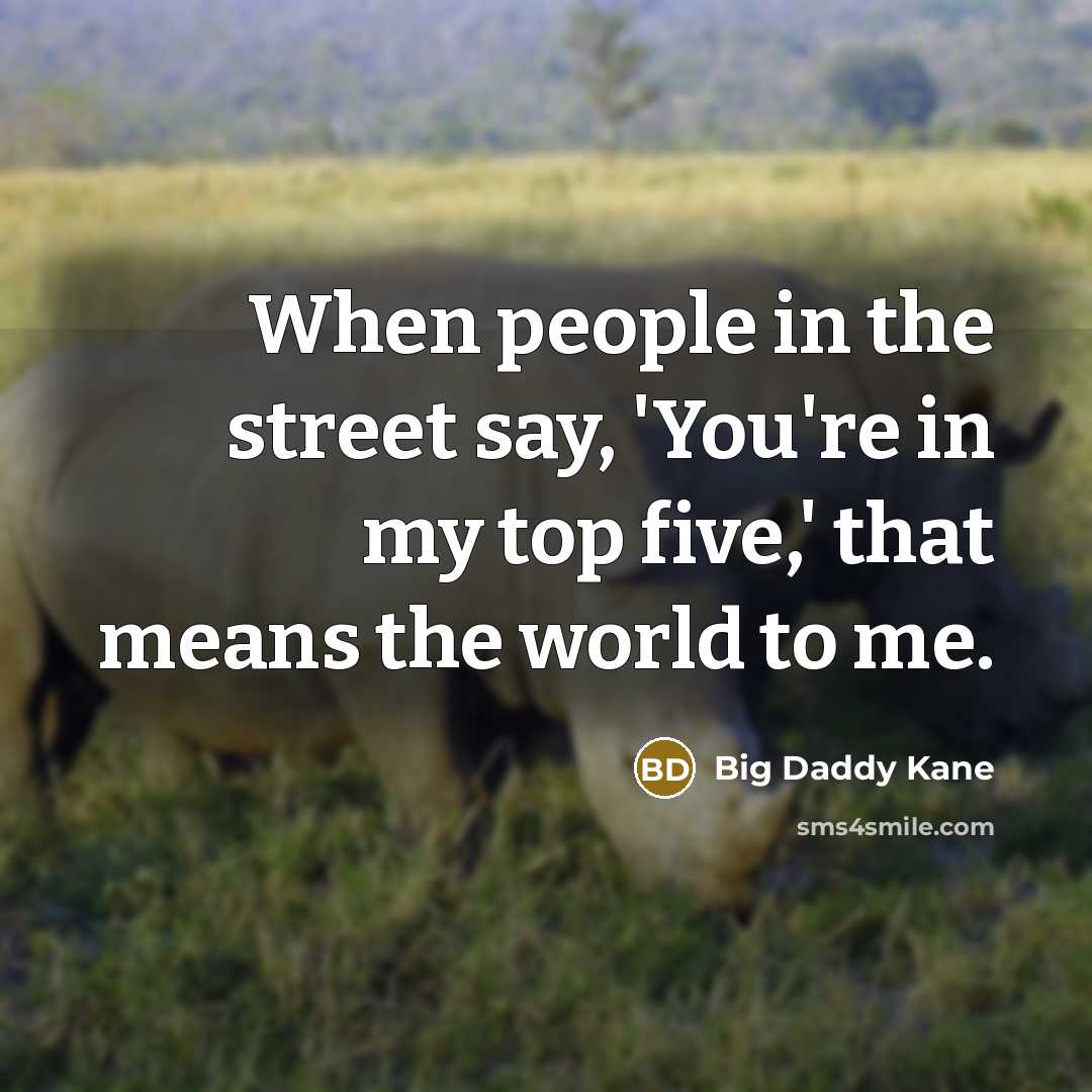 “When people in the street say, 'You're in my top…” quote by Big Daddy Kane