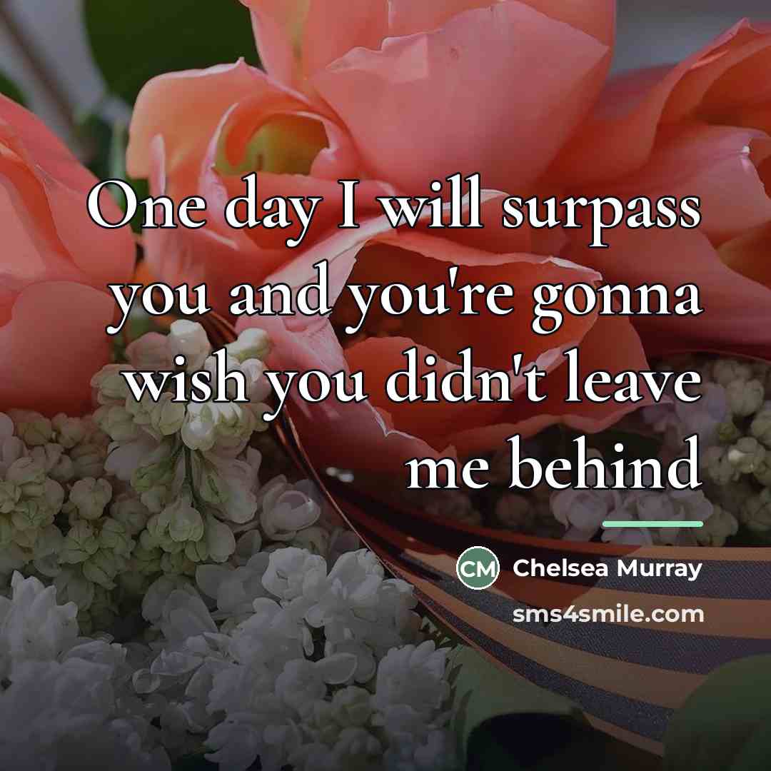 “One day I will surpass you and you're gonna wish…” quote by Chelsea Murray