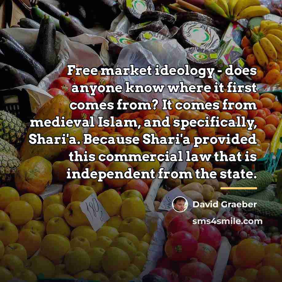 “Free market ideology - does anyone know where it first…” quote by David Graeber