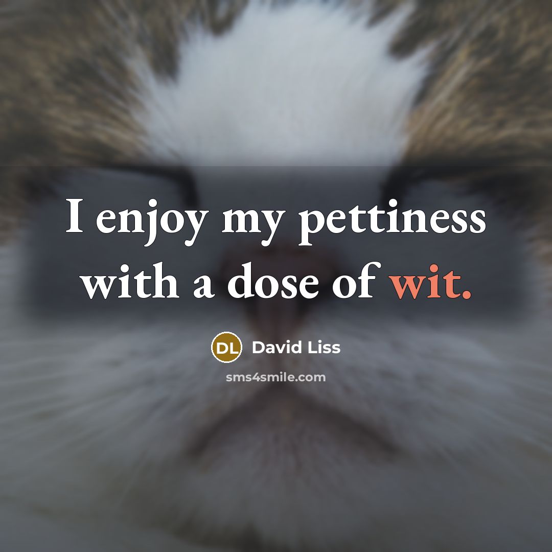 “I enjoy my pettiness with a dose of wit.…” quote by David Liss
