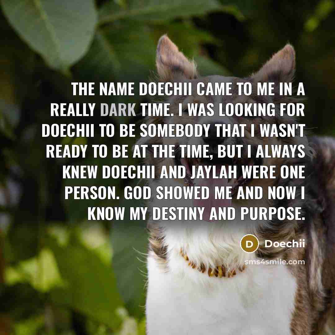 “The name Doechii came to me in a really dark…” quote by Doechii