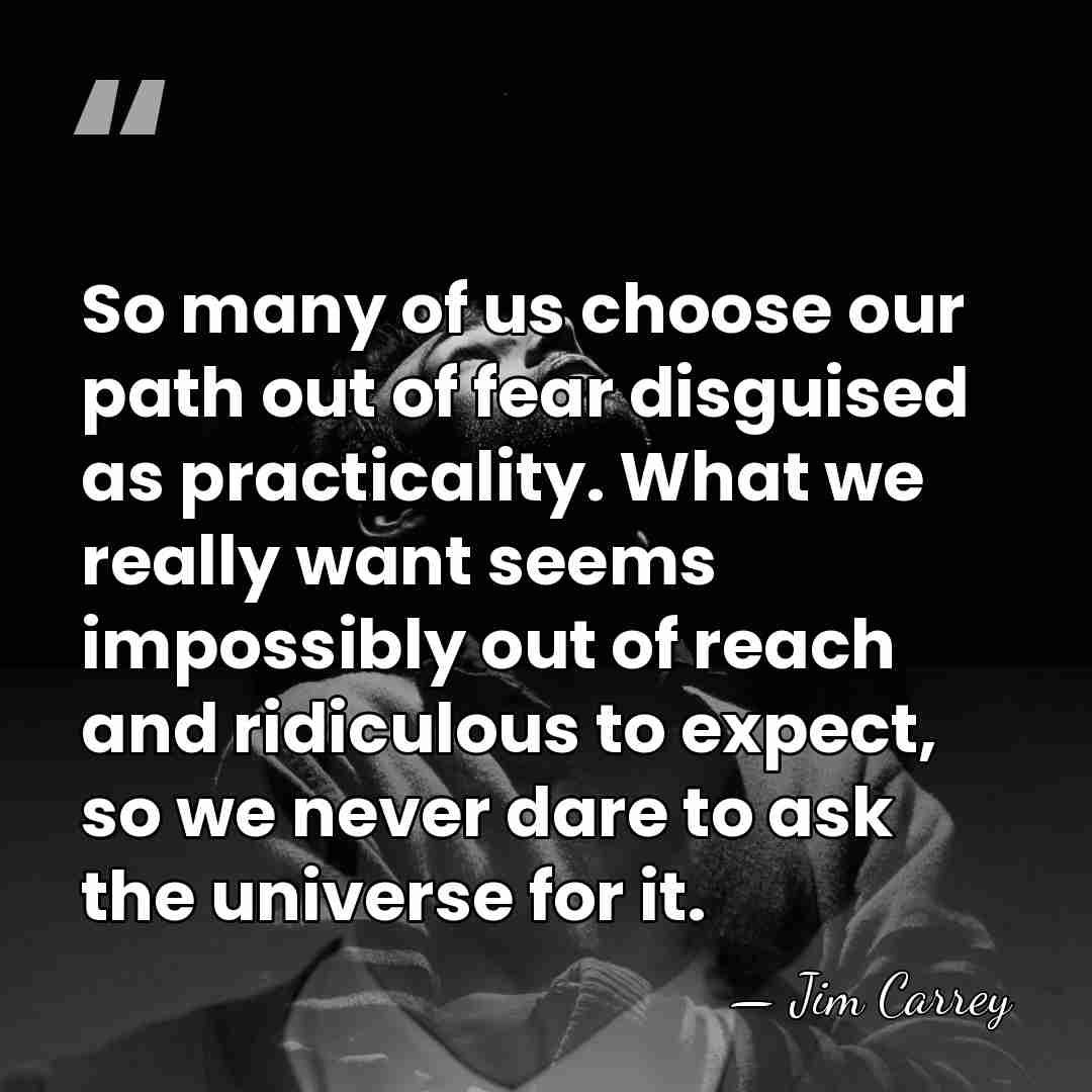 So many of us choose our path out of fear disguised as&hellip; - Jim Carrey