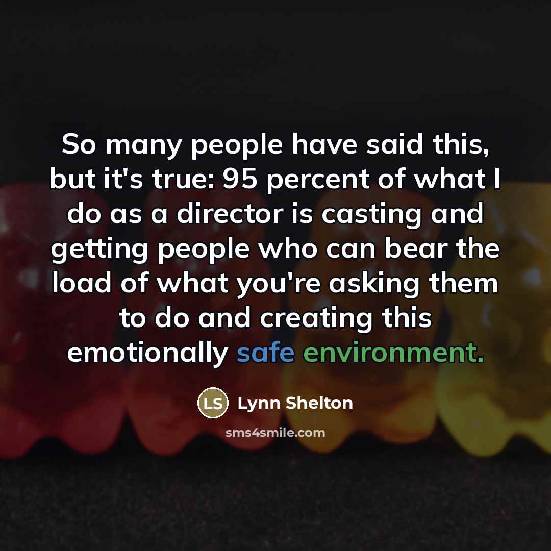 “So many people have said this, but it's true: 95…” quote by Lynn Shelton