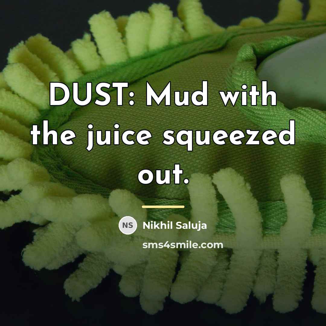 “DUST: Mud with the juice squeezed out.…” quote by Nikhil Saluja