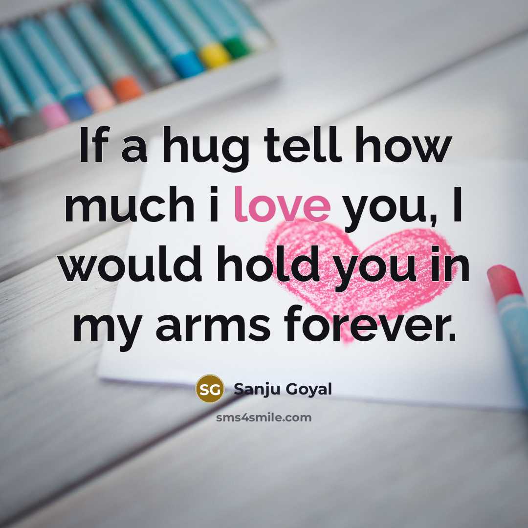 “If a hug tell how much i love you, I…” quote by SANJU GOYAL