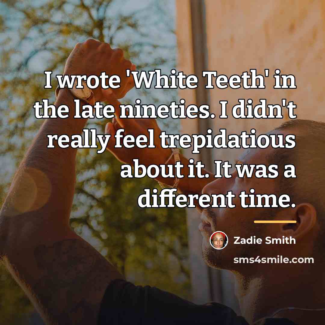 “I wrote 'White Teeth' in the late nineties. I didn't…” quote by Zadie Smith