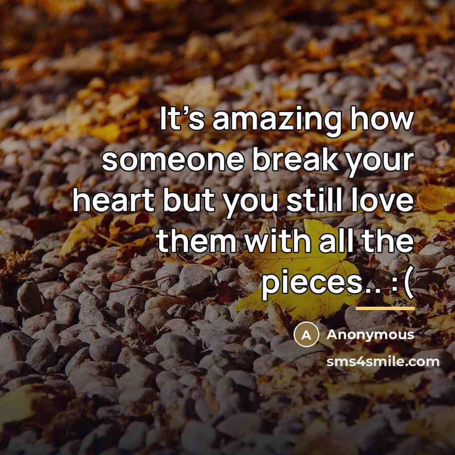 “It's amazing how someone break your heart but you still…” quote by Anonymous