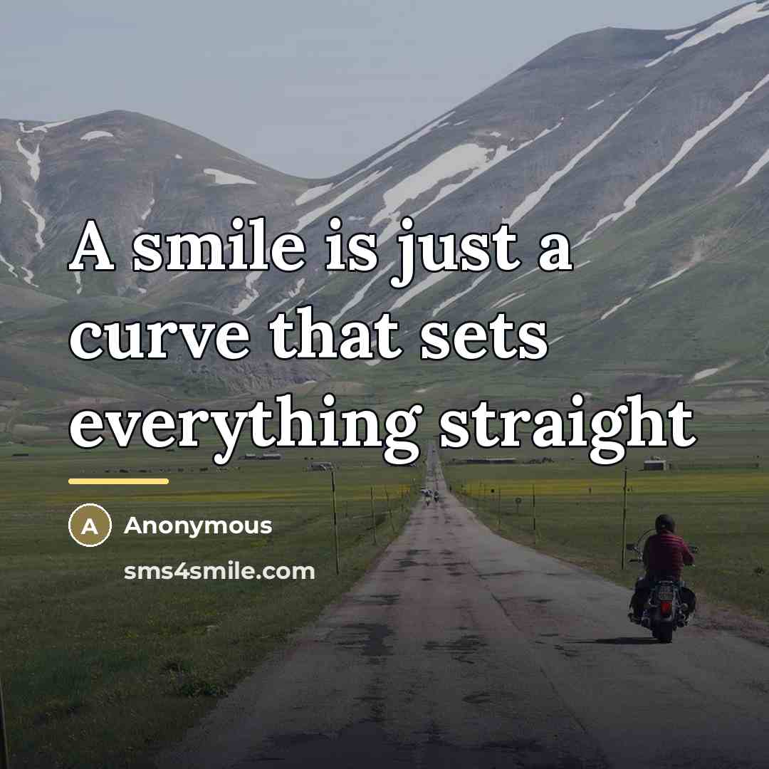 “A smile is just a curve that sets everything straight…” quote by Anonymous