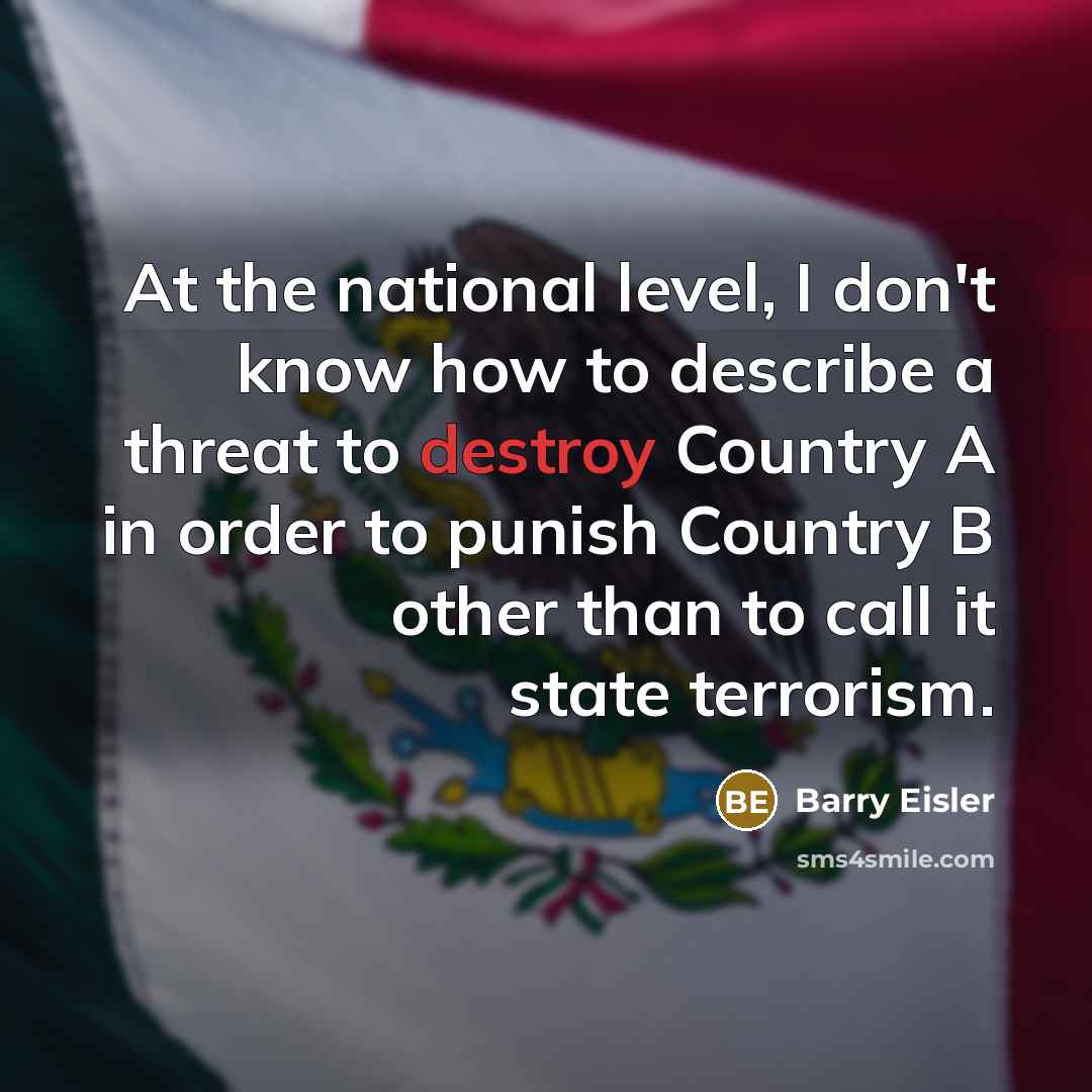 “At the national level, I don't know how to describe…” quote by Barry Eisler