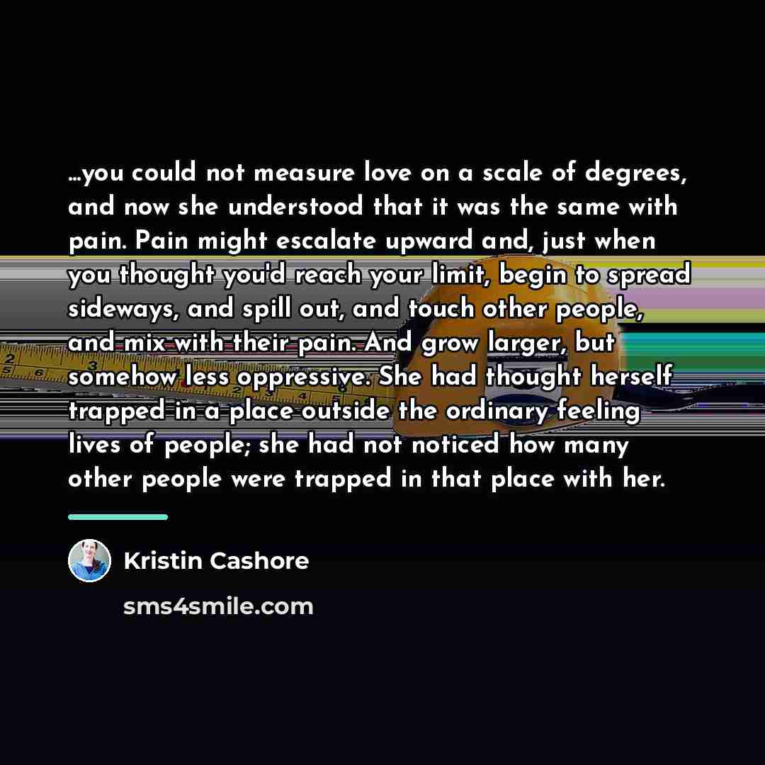 “...you could not measure love on a scale of degrees,…” quote by Kristin Cashore
