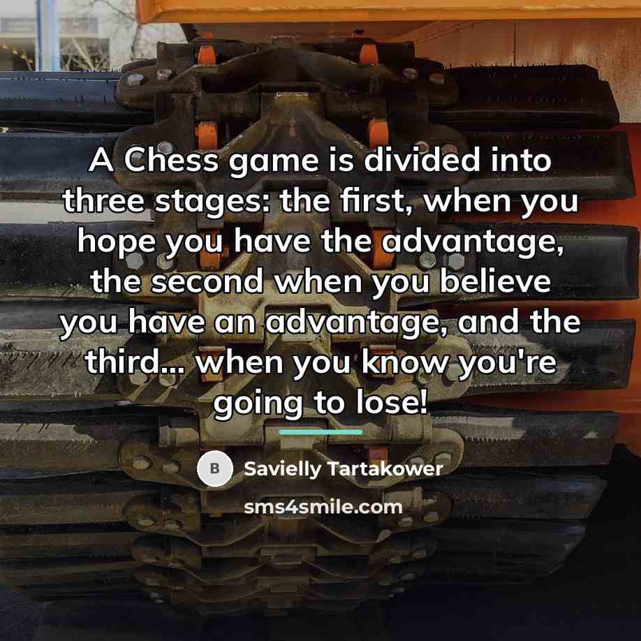 “A Chess game is divided into three stages: the first,…” quote by Savielly Tartakower