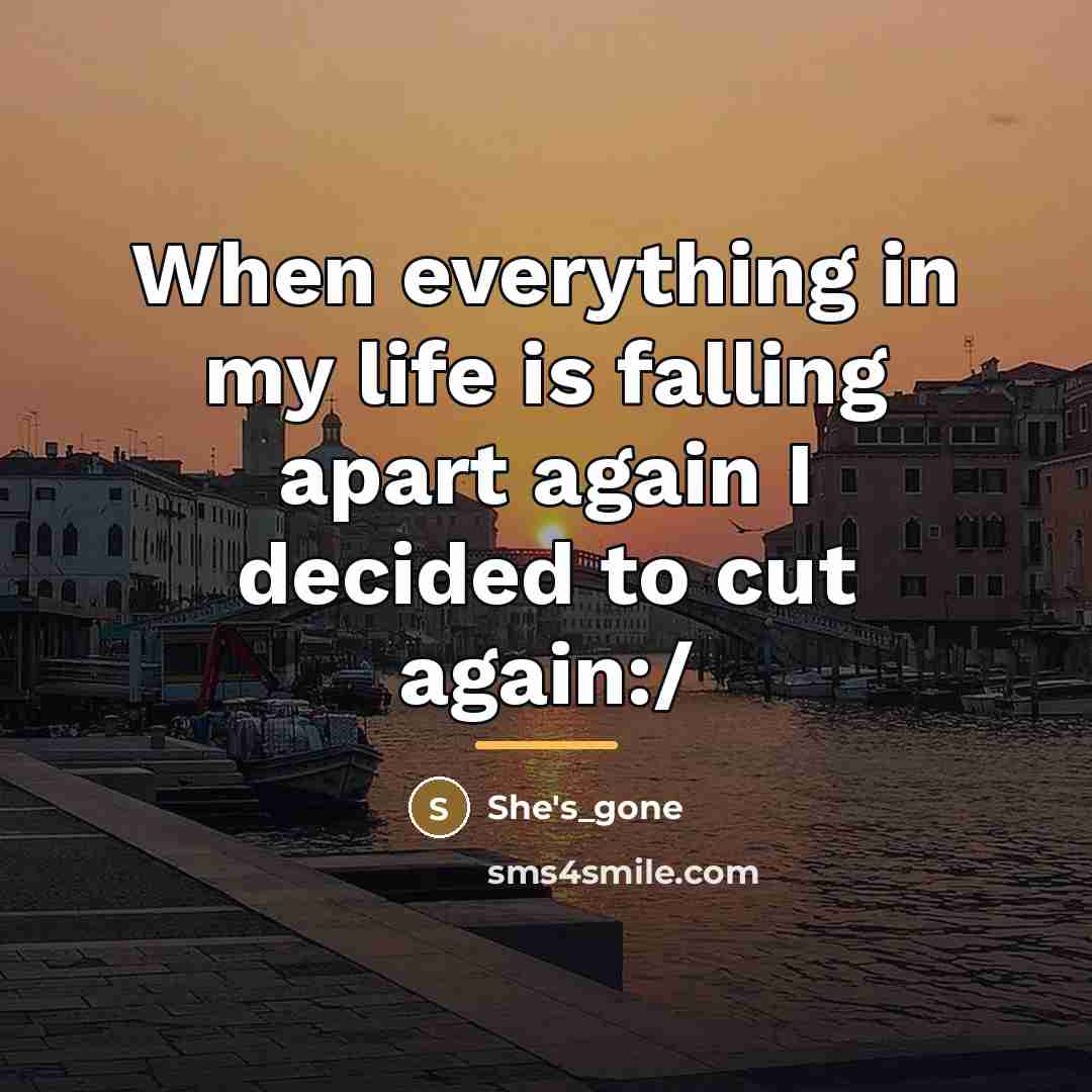 “When everything in my life is falling apart again I…” quote by She's_gone