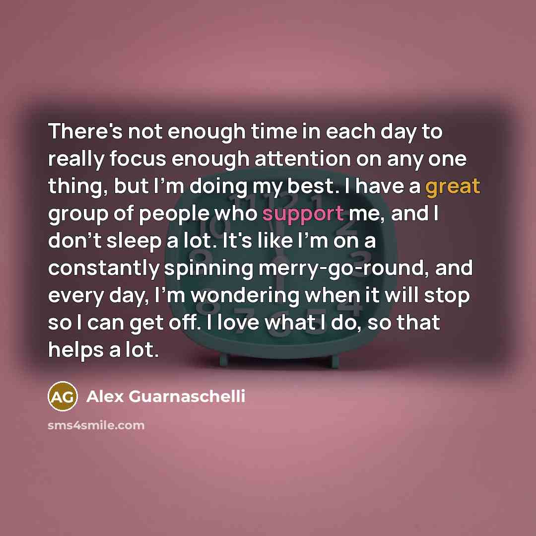 “There's not enough time in each day to really focus…” quote by Alex Guarnaschelli