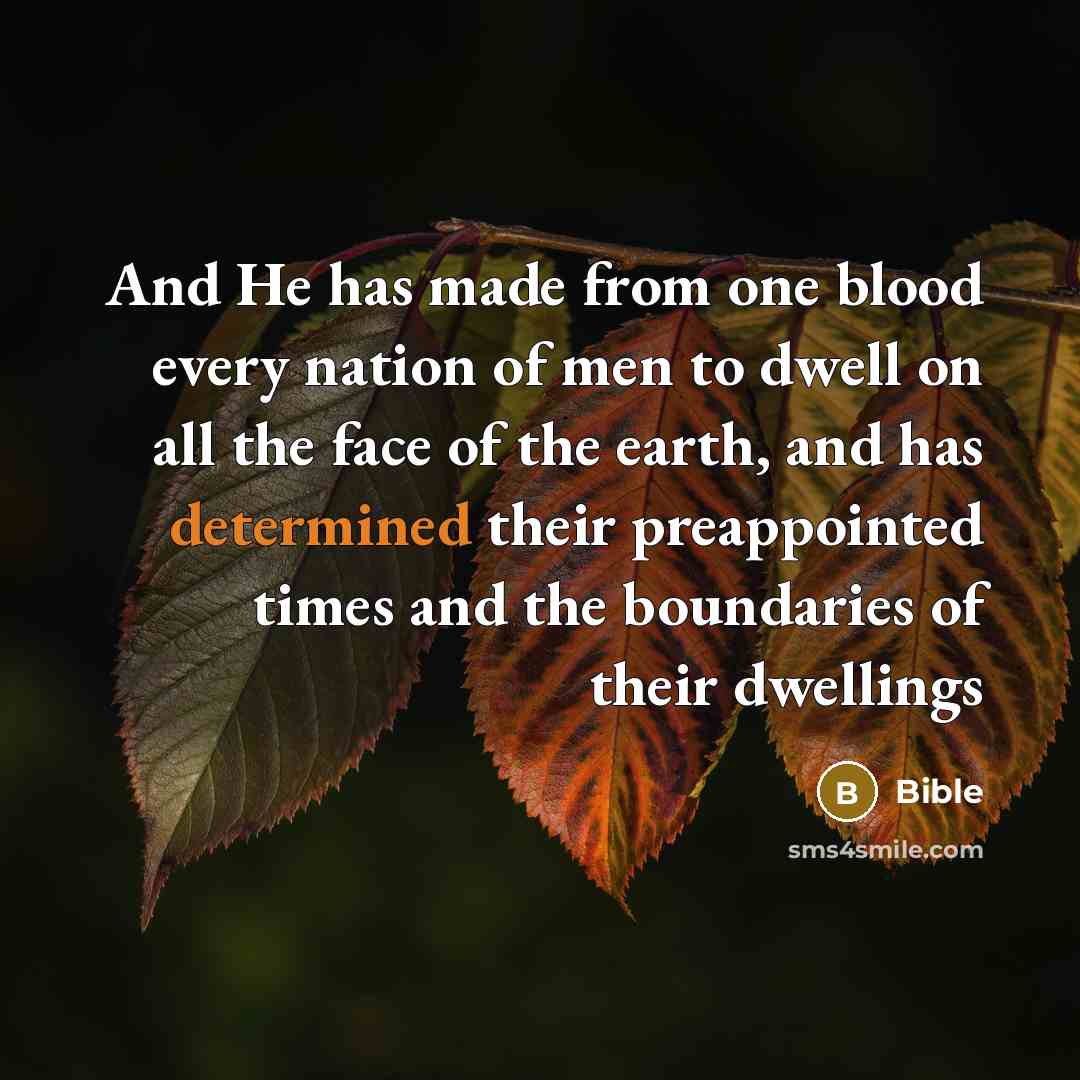 “And He has made from one blood every nation of…” quote by Bible