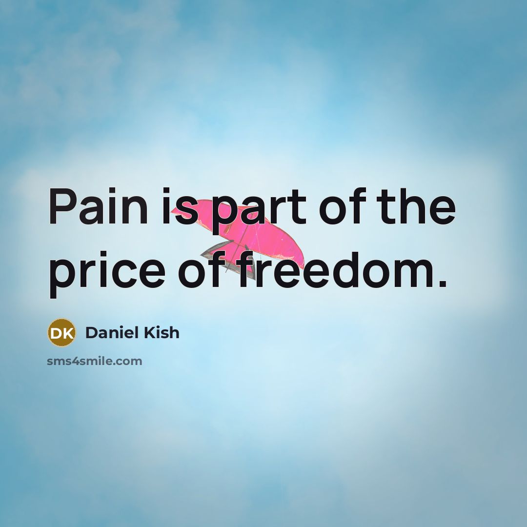 “Pain is part of the price of freedom.…” quote by Daniel Kish