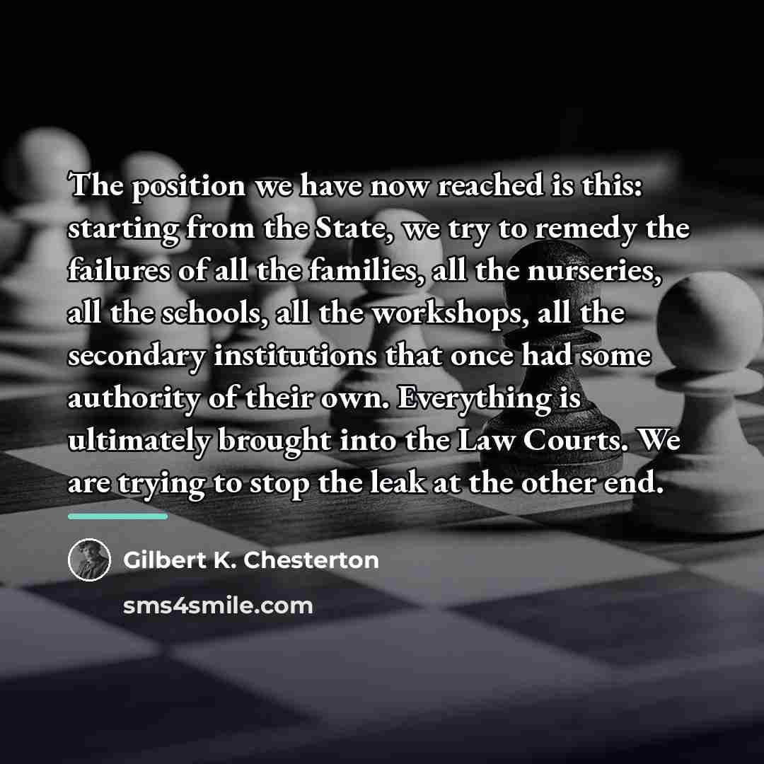“The position we have now reached is this: starting from…” quote by Gilbert K. Chesterton