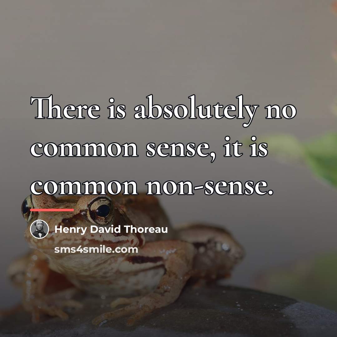 “There is absolutely no common sense, it is common non-sense.…” quote by Henry David Thoreau