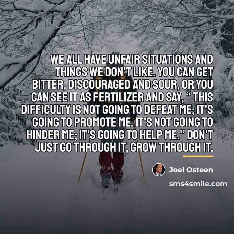 “We all have unfair situations and things we don't like.…” quote by Joel Osteen
