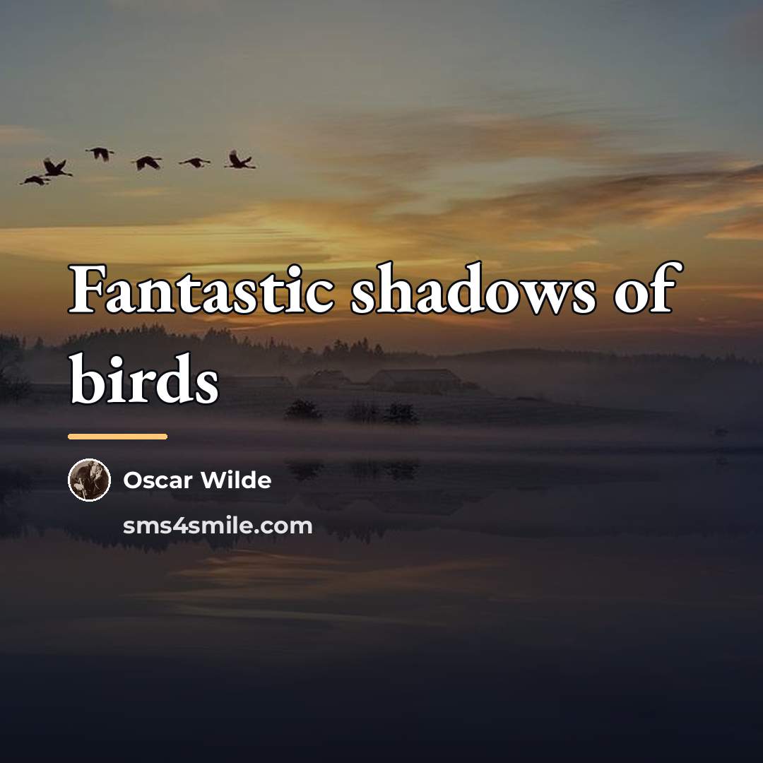 “Fantastic shadows of birds…” quote by Oscar Wilde