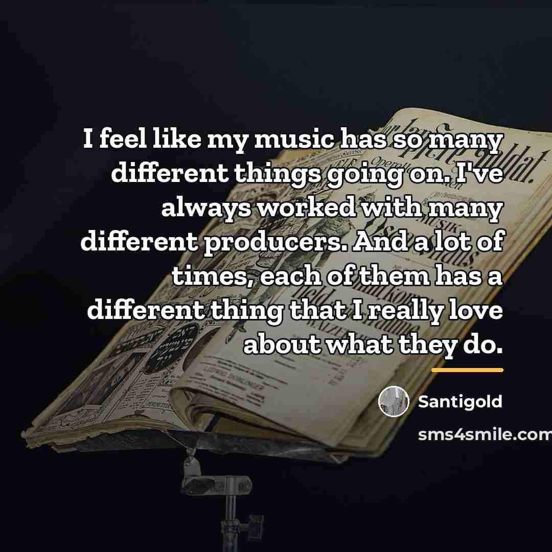 “I feel like my music has so many different things…” quote by Santigold