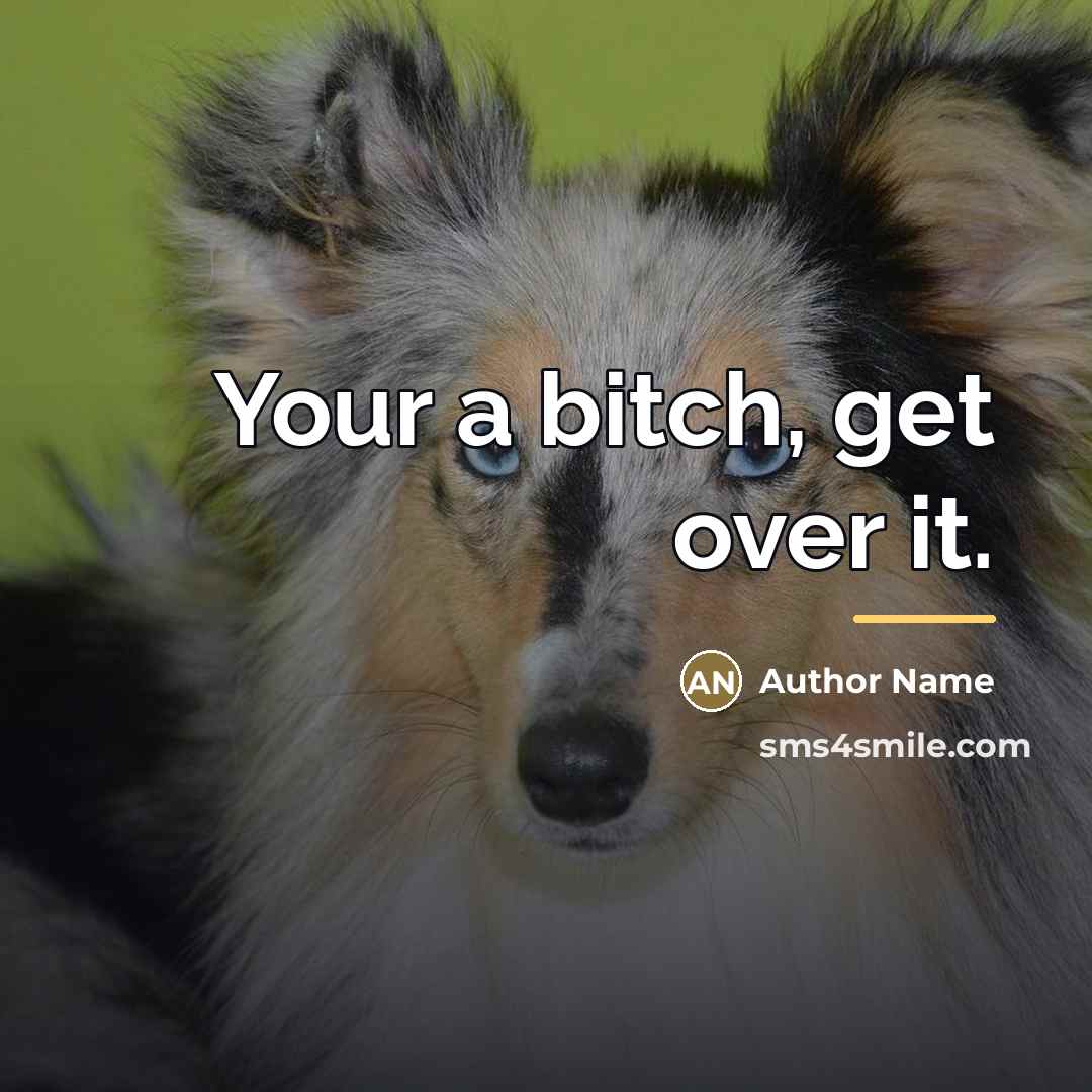 “Your a bitch, get over it.…” quote by Author Name