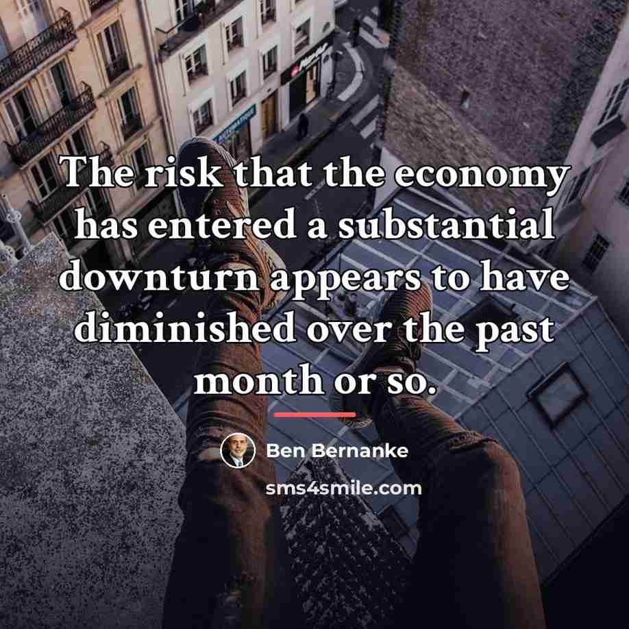 “The risk that the economy has entered a substantial downturn…” quote by Ben Bernanke