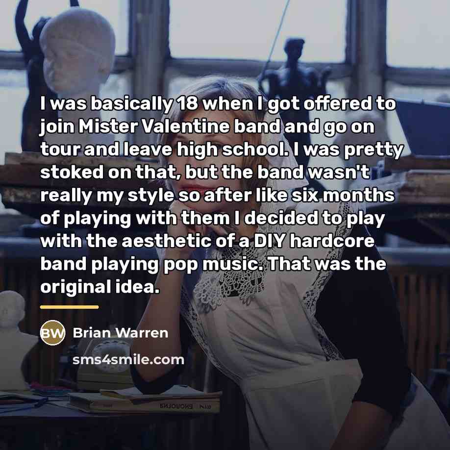 “I was basically 18 when I got offered to join…” quote by Brian Warren