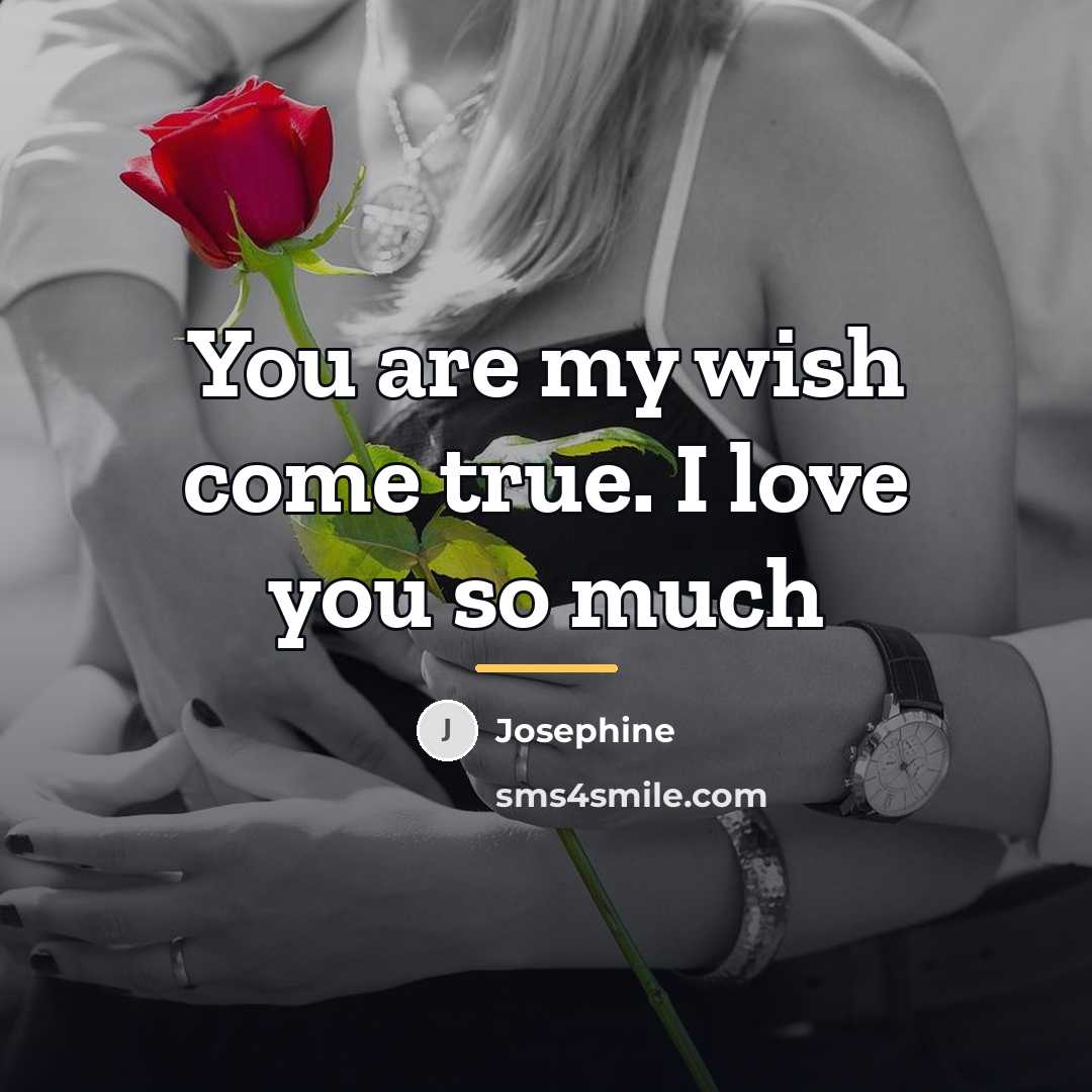 “You are my wish come true. I love you so…” quote by Josephine