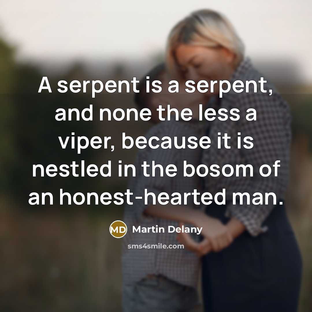 “A serpent is a serpent, and none the less a…” quote by Martin Delany