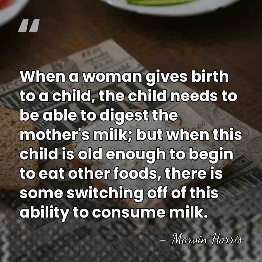 When a woman gives birth to a child, the child needs to&hellip; - Marvin Harris