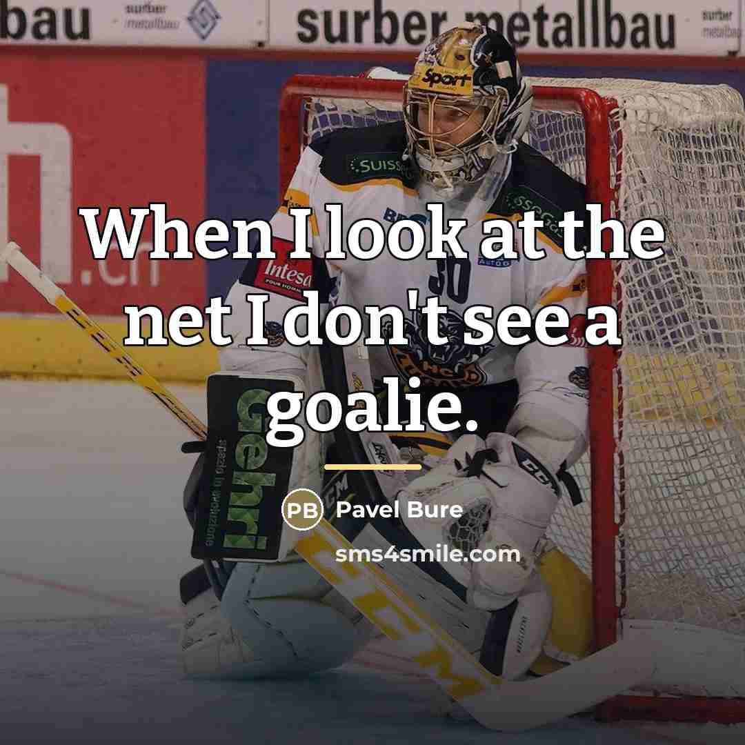 “When I look at the net I don't see a…” quote by Pavel Bure