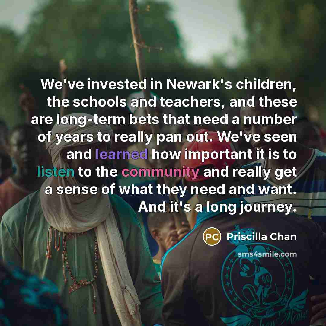 “We've invested in Newark's children, the schools and teachers, and…” quote by Priscilla Chan