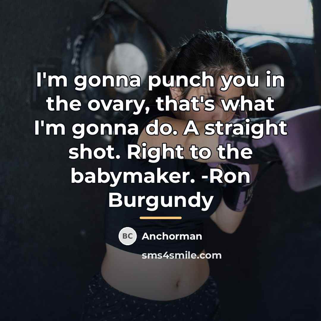 “I'm gonna punch you in the ovary, that's what I'm…” quote by Anchorman
