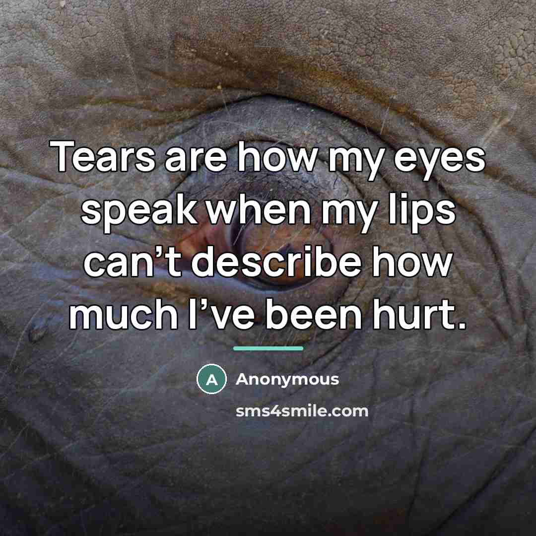 “Tears are how my eyes speak when my lips can't…” quote by Anonymous